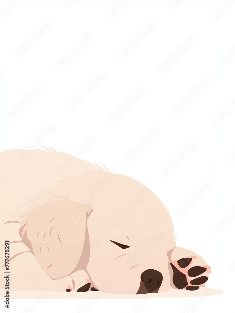 Poster serene canine serenity: a gentle dog at rest generative ai