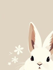 Affirmation Card Featuring a Curious Rabbit in Niji Art Style Generative AI