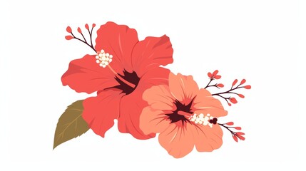 Affirmation Card with Hibiscus Flower Illustration Generative AI