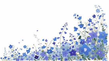 Affirmation Card Featuring Bluebell Field Aesthetic Illustration Generative AI