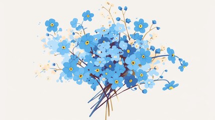 Affirmation Card with Forgetmenot Flowers in Minimal Aesthetic Style Generative AI
