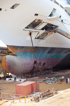 Ship in dry dock