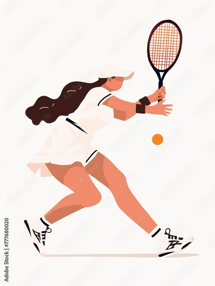 Poster empowering squash player in minimalist art generative ai