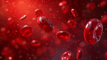 Medical background with blood vessel and red blood cells