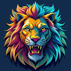 lion, head, tiger, animal, tattoo, vector, wild, cat, 