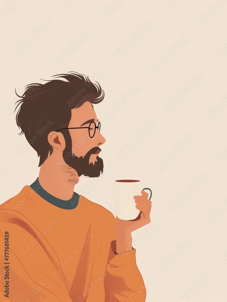 Poster affirmation card of self-care practices for men generative ai