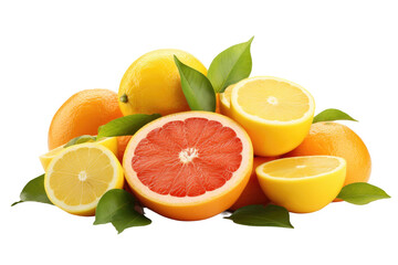 Citrus Symphony: A Harmonious Blend of Grapefruit and Lemons. White or PNG Transparent Background.