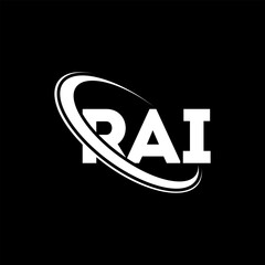 RAI logo. RAI letter. RAI letter logo design. Initials RAI logo linked with circle and uppercase monogram logo. RAI typography for technology, business and real estate brand. - obrazy, fototapety, plakaty