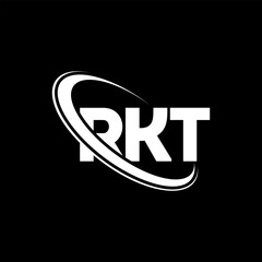 RKT logo. RKT letter. RKT letter logo design. Initials RKT logo linked with circle and uppercase monogram logo. RKT typography for technology, business and real estate brand.