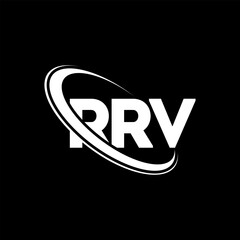 RRV logo. RRV letter. RRV letter logo design. Initials RRV logo linked with circle and uppercase monogram logo. RRV typography for technology, business and real estate brand.