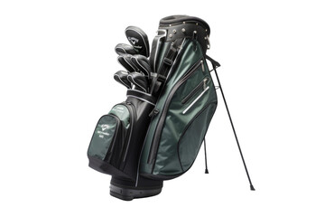 Symphony of Clubs: A Golf Bag Overflowing With Possibilities. White or PNG Transparent Background.