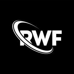 RWF logo. RWF letter. RWF letter logo design. Initials RWF logo linked with circle and uppercase monogram logo. RWF typography for technology, business and real estate brand.