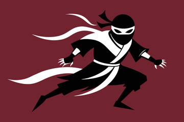A ninja, shrouded in mystery and skill, moves with silent grace