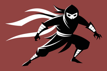 A ninja, shrouded in mystery and skill, moves with silent grace