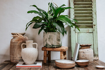 Collection of rustic home decor objects