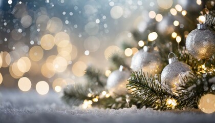 Naklejka na ściany i meble Holiday Radiance: Soft Focus Christmas Lights Bokeh