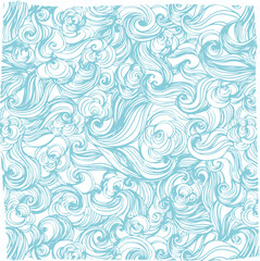 green, Euclidean Pattern, stylish curl pattern abstract waves, blue, fashion, geometric Pattern - obrazy, fototapety, plakaty