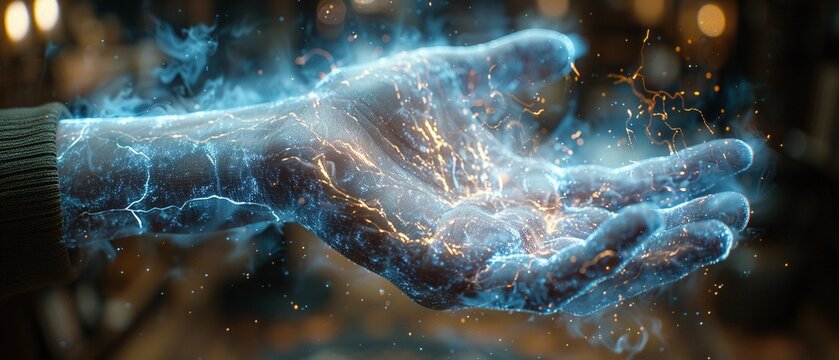 A pair of gloves crackling with static electricity, causing nearby objects to levitate.
