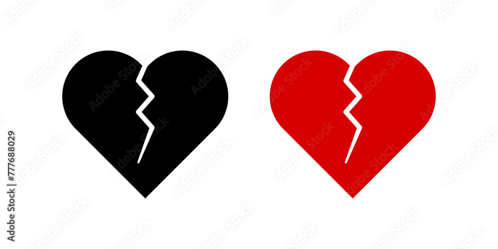 Poster broken heart icon. broken heart sign. for mobile concept and web design. vector illustration
