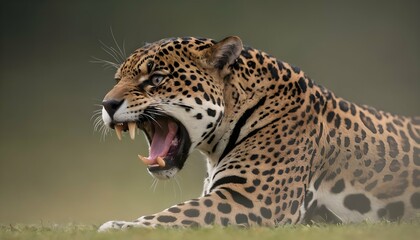 A-Jaguar-With-Its-Fur-Bristling-In-Aggression-Upscaled_8 - obrazy, fototapety, plakaty
