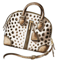 Leopard print fashion handbag illustration