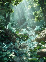 Verdant woods concealing precious gemstones