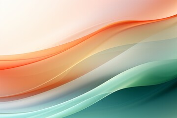 Fototapeta premium Abstract Green and Orange background with waves