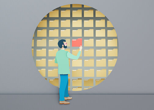 MAn with archives