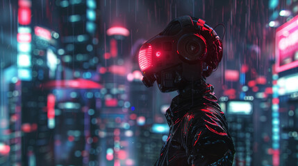 Cyber person in night city