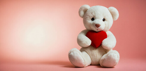 Teddy Bear Holding a Red Heart