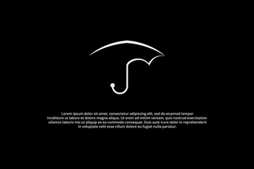 silhouette of umbrella with background logo © Bayu