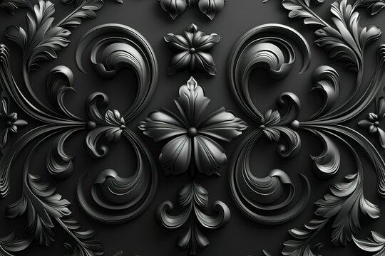 A dark black vector pattern background with a beautiful and elegant design