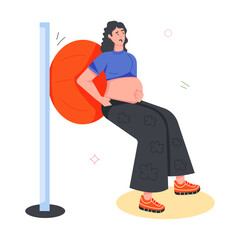 Pregnant Women Flat Icons