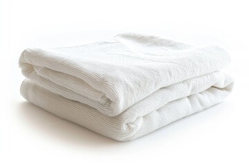 White folded towel isolated on white background