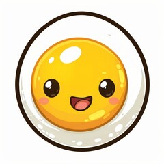 Fototapeta premium Sunny Animated Yolk - Circular Chibi Egg