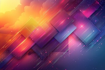 abstract background with colorful geometric shapes and lines in the styles of purple