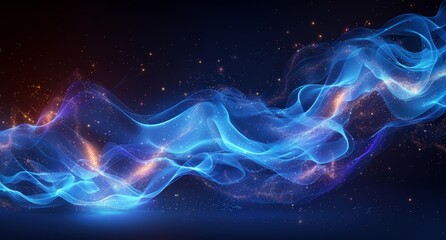 Technology abstract particle wave Background	