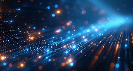 Obraz premium Technology abstract particle wave Background 