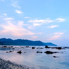 Beach and clouds at Casiguran, Aurora, Philippines