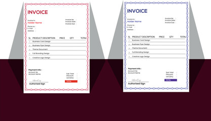 minimal Invoice vector design template