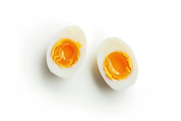 Boiled eggs isolated on white background