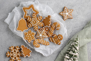 Delicious aromatic gingerbread. Christmas cookies.