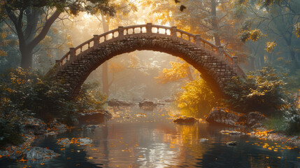 bridge in the fantasy forest.