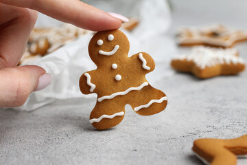 Christmas gingerbread in the shape of a gingerbread man.