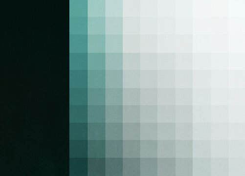 A textured squared abstract design in shades of green