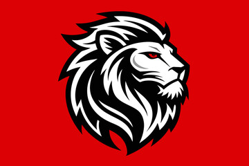 t shirt design for lion, bold line art, illustration, sticker