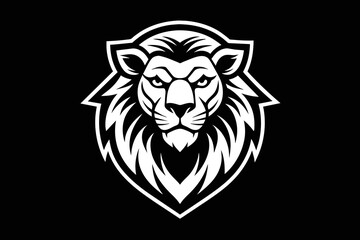 t shirt design for lion, bold line art, illustration, sticker
