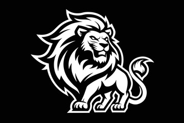 t shirt design for lion, bold line art, illustration, sticker