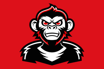 t shirt design for monky, bold line art, illustration, sticker