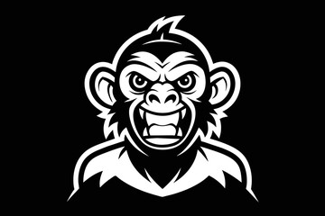 t shirt design for monky, bold line art, illustration, sticker